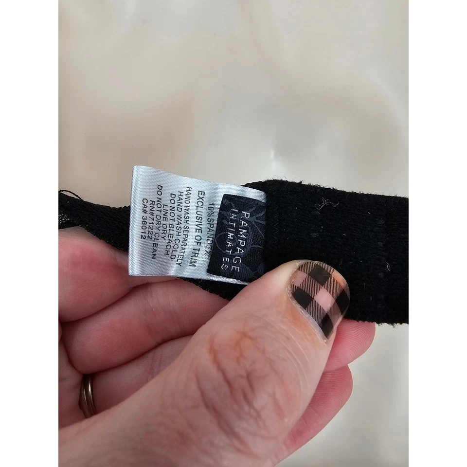 Camisón estilo delantal vintage Y2K Rampage íntimates para mujer talla S negro rosa encaje Foto 4 de 4