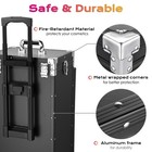 Byootique Rolling Makeup Train Case with Table Telescopic Handle Salon Nail — photo 3