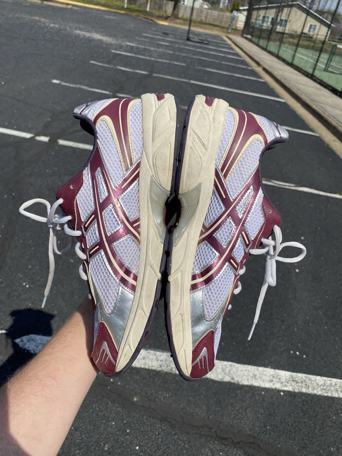 Size 12 - ASICS Gel 1130 White Maroon Banner image 5