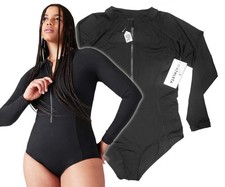 ATHLETA Women Large SUN SHIELD L/S 1 PIECE RASH GUARD SWIMSUIT Water Sports
