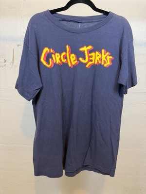 Vintage Circle Jerks Shirt XL 1995 Navy Blue Lower Back Print Punk