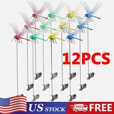 12 Fake Dragonfly Clips Clip on Dragonfly for Outdoors 3D Dragonfly Garden Decor
