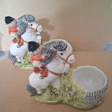 2 THELWELL EGGCUP Egg cup Ceramic  pony novelty 2001 GRAYS