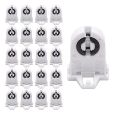Screw Type T8 Lamp Holder 20-Pack, UL Non-Shunted Light Socket for LED Fluoresc