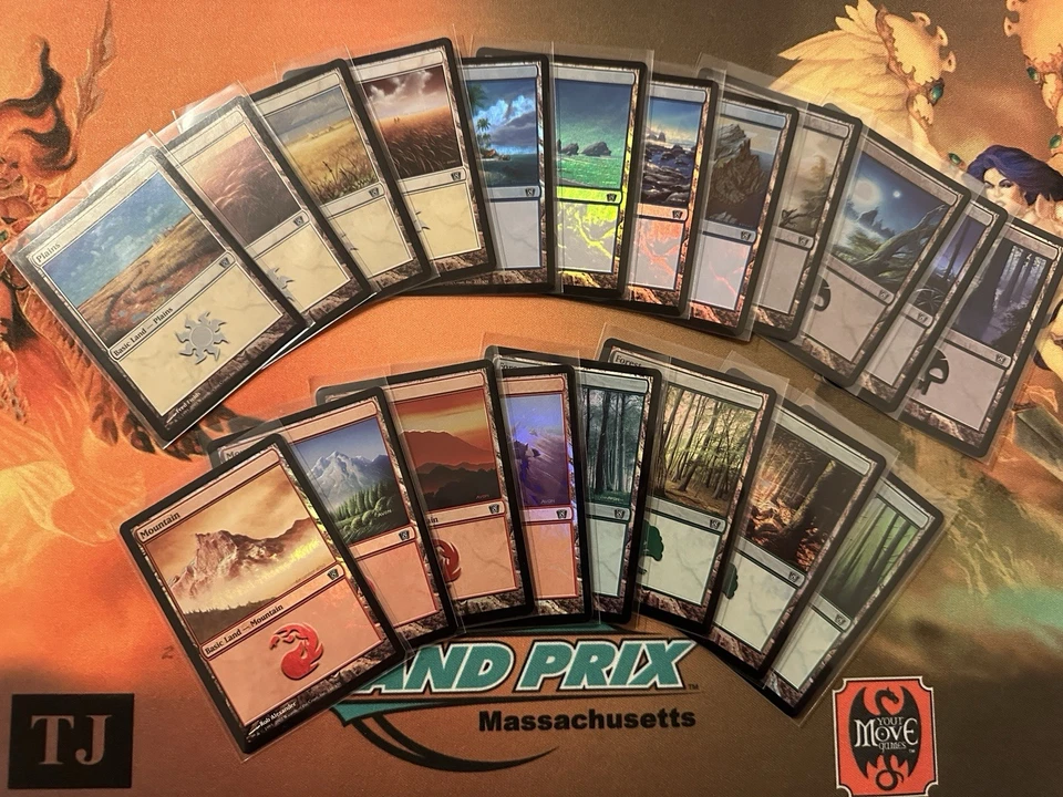 MtG: Eighth Edition Foil Basic Lands, set of 20 - NM- - Image 3 of 3