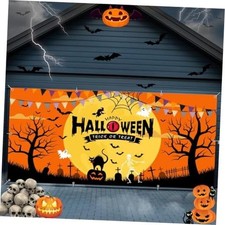 Halloween Garage Door Cover Decorations Banner Happy Halloween Outdoor 7x16ft