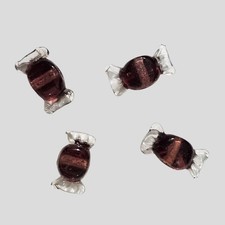 Hand Blown Glass Candy Beads Candy Lampwork Beads Jewelry Supply Lot of 4