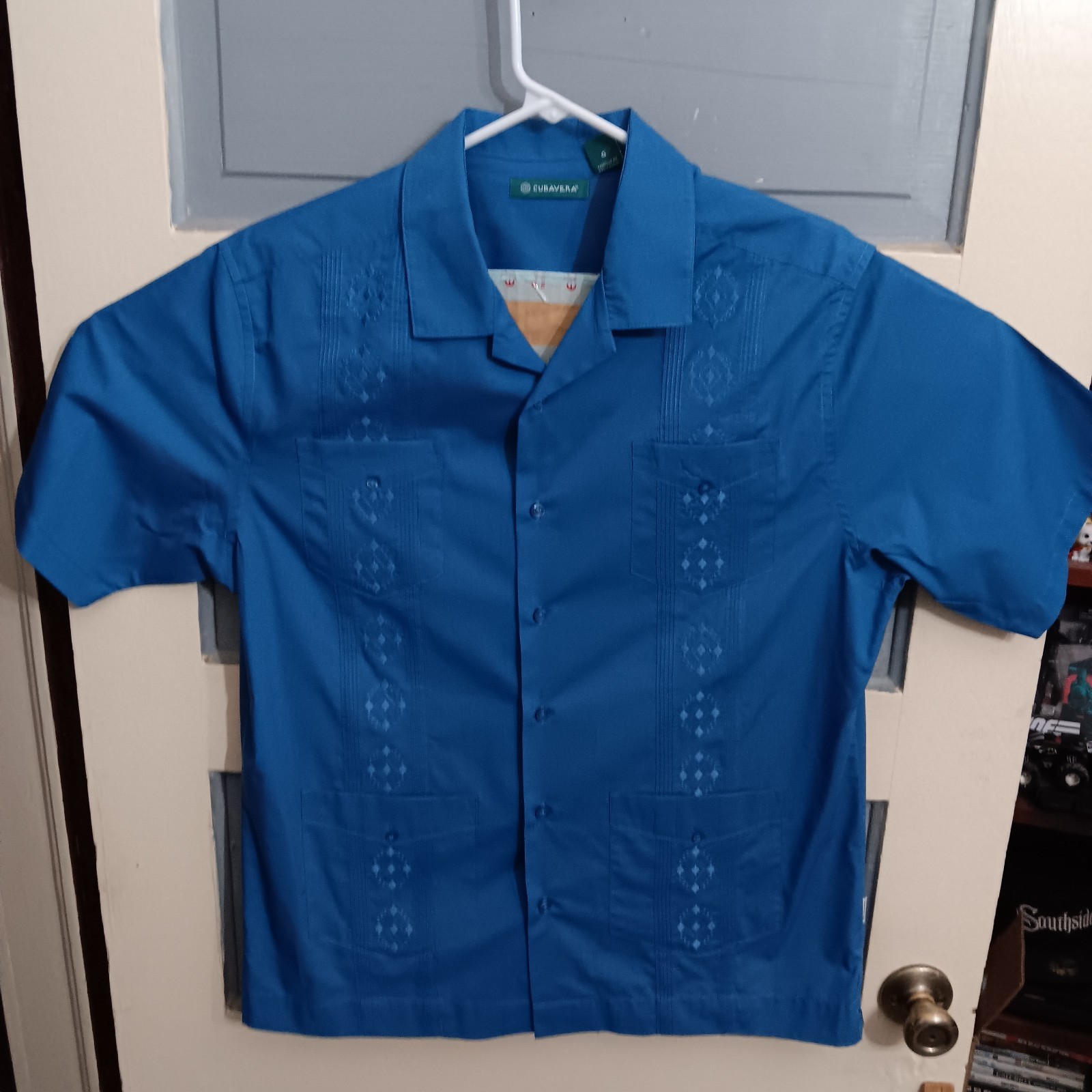 Cubavera Blue Button Down Large With Embroidery R… - image 18