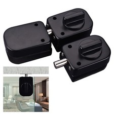 Sliding Control Latch Black Glass Door Lock Easy Install No Drilling Required