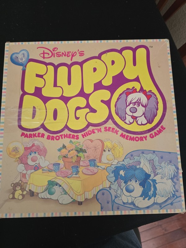 Vintage 1986 Disney Fluppy Dogs Hide & Seek Memory Game Parker Brothers Complete