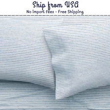 Sleep Number Essential Fit Cotton sheet set   Steel Blue Stripe