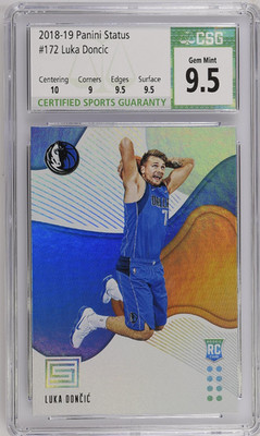 2018-19 PANINI STATUS LUKA DONCIC ROOKIE CARD #172 CSG 9.5 GEM
