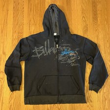 Vintage Y2K Billabong Hoodie Size XL Black Full Zip Surf Skate Beach Grunge Goth
