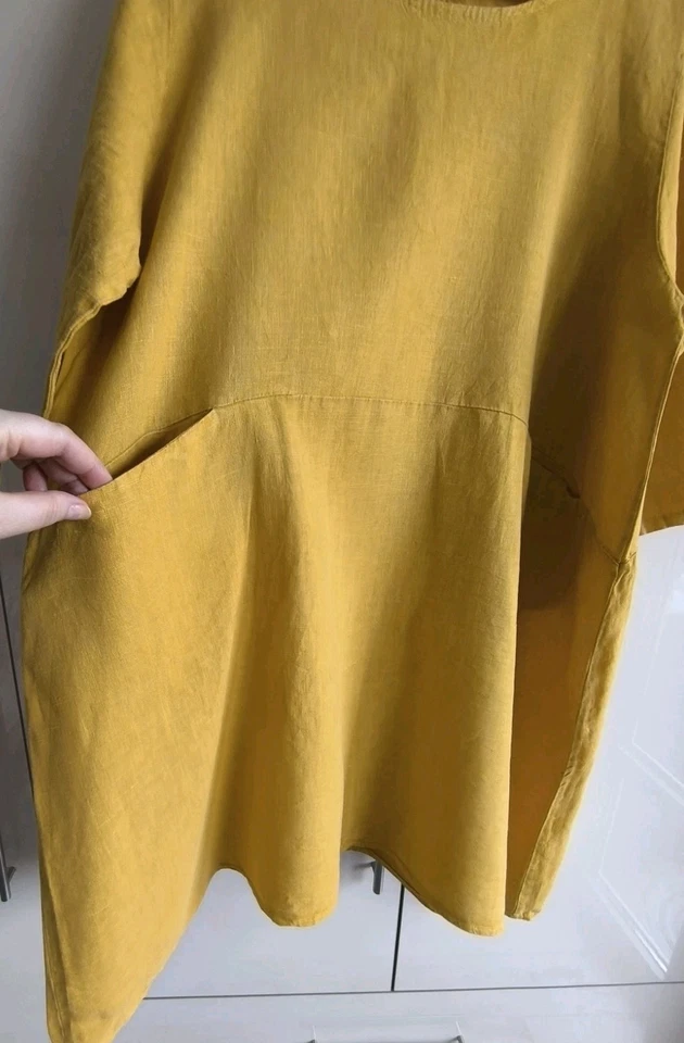 Vestido vintage lino amarillo 💛 estilo boho Foto 3 de 4