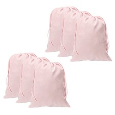 10pcs Velvet Gift Bags 7.9" x 9.8" Drawstring Jewelry Pouches, Pink