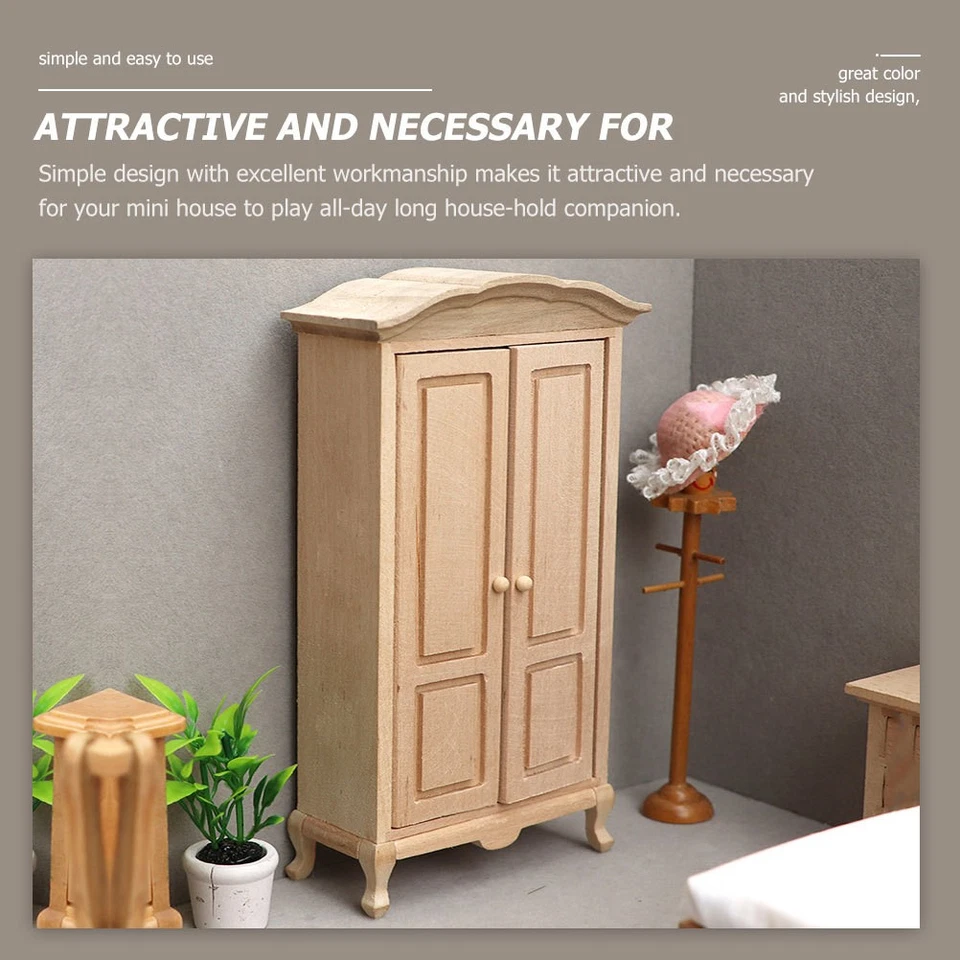 5pcs Mini Möbel Holzgarderobe Miniaturgarderobe Modell Mini House Accessoire - Bild 3 von 4