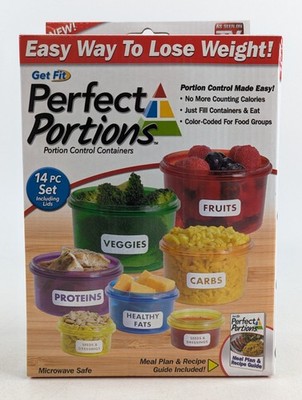 Get Fit Perfect Portions Portion Control Containers - 14 Piece Set - NEW