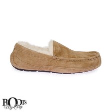 UGG ASCOT CHESTNUT SHEEPSKIN MEN'S MOCCASIN SLIPPERS SIZE US 8/UK 7/EU 40.5 NEW