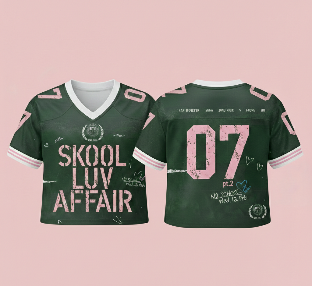 BTS Skool Luv Affair Crop Top Jersey Shirt - For Army Concert Boy