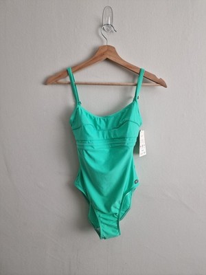 Haute Pression HP Swimsuit Size 36 UK 8 Green Swimming Costume
