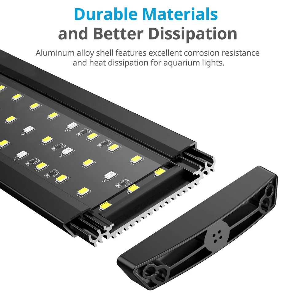 Silm LED Acquario con Timer Luce Acquario a Spettro Completo Regolabili Lampada - Immagine 4 di 4