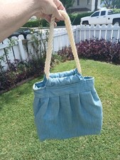 Denim Handbag/Tote With Nylon Rope Straps