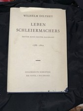Wilhelm Dilthey Leben Schleiermachers erster ...
