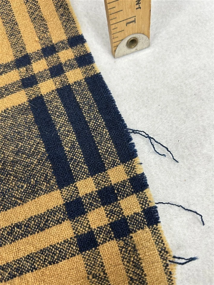 antiguo corredor de mesa a cuadros lana casera 18x36 hecho a mano bronceado cobalto original  Foto 4 de 4