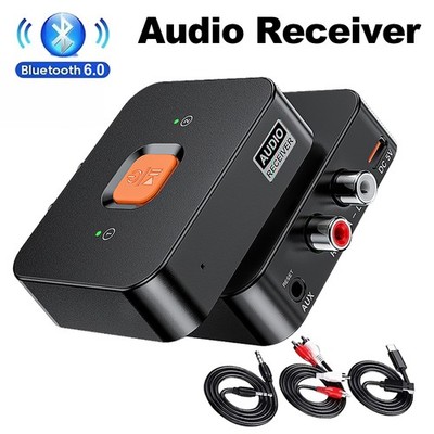 Bluetooth 6.0 Receiver Audio Adapter w/ 3.5mm RCA For Home Stereo Wired Speaker