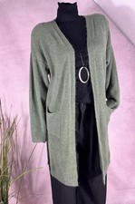 Strickjacke Cardigan Longjacke Mantel 36 38 40 Italien Damen Wollmix 082 SALBEI