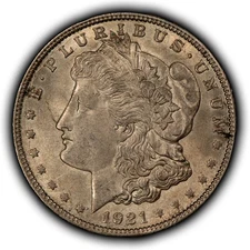 1921 $1 Morgan Silver Dollar - VAM-1BJ Multiple Periphery Die Breaks - SKU-D6519