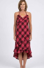 LoveShackFancy x VS PINK Cozy Plaid Ruffle Halter Midi Dress Medium NWT