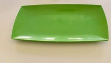 Vintage green melmac mid century modern serving platter. Rectangular 60s style.