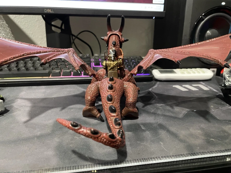 Mega Bloks Dragons Series Red Black Dragon Figure With Crystal Orb Rider Mini - Image 3 of 3