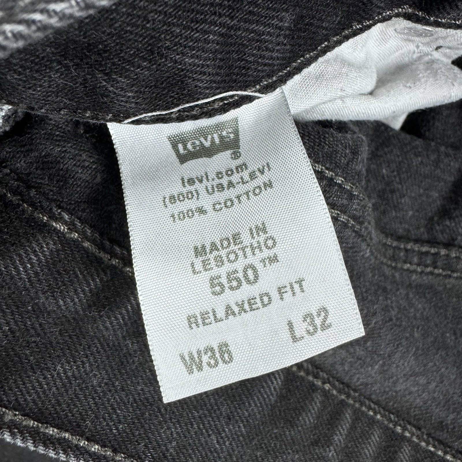 Levi's 550 Jeans Mens 36x32 Actual 35x31 Denim Y2K Relaxed Fit Feb. 2008 Black thumbnail 14
