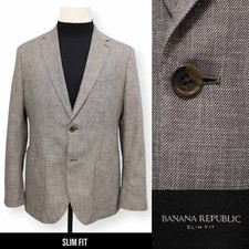 BANANA REPUBLIC mens solid brown sport coat suit jacket blazer SLIM FIT 42 R