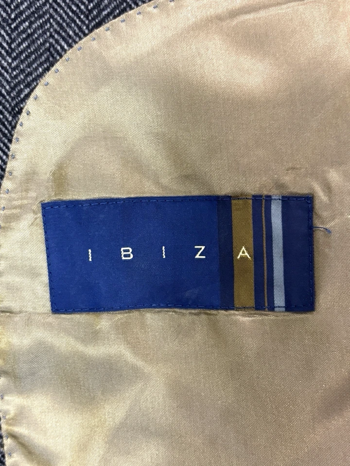 Ibiza 46R 100% Cachemira Blazer Chaqueta Traje Deportivo Abrigo Gris Carbón Espiga Foto 4 de 4