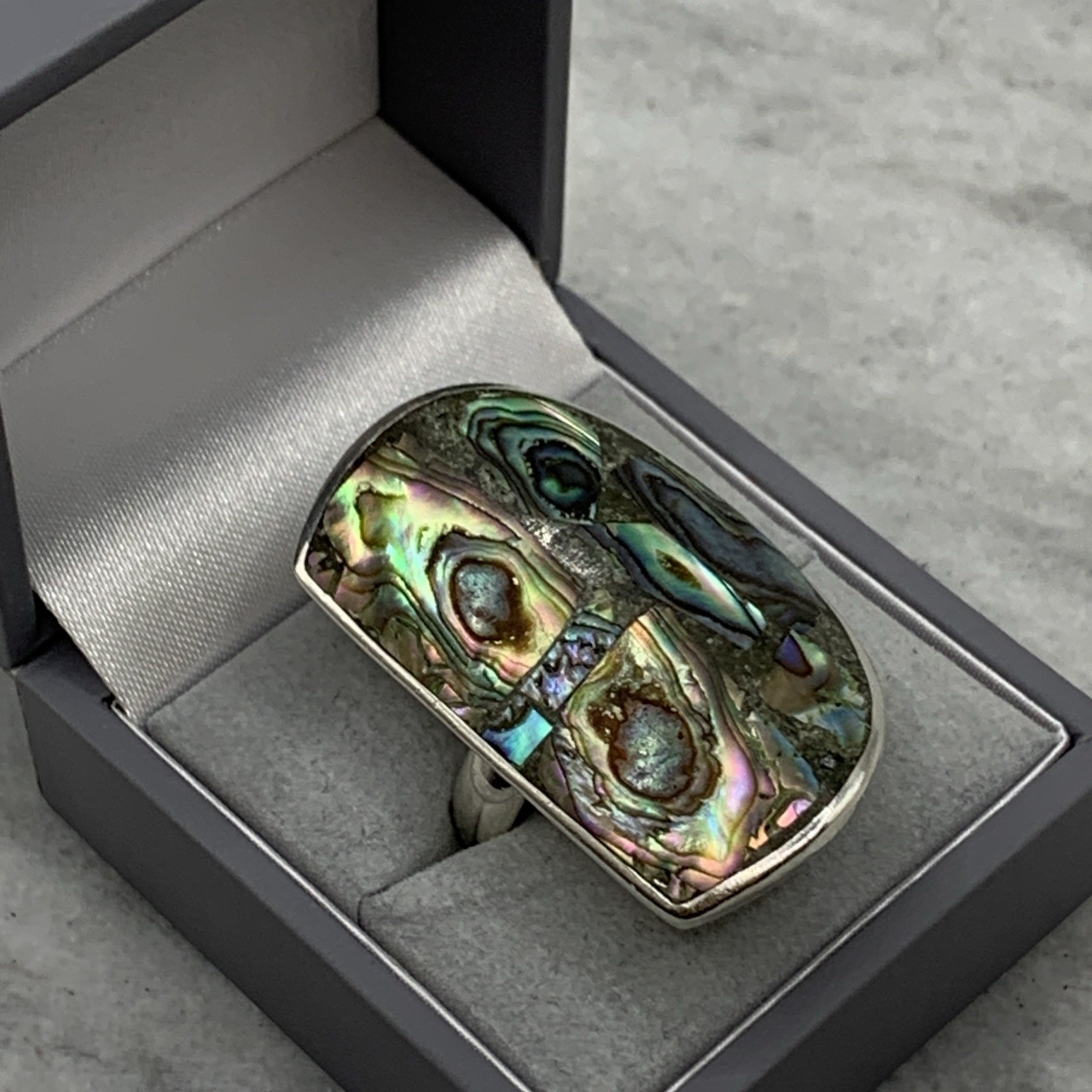 925 Sterling Silver Large Abalone Shell Statement… - image 11