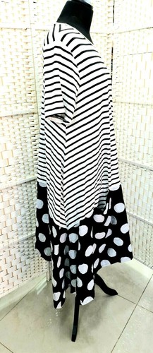 Stripes And Dots Dress By Kedem Sasson Asymmetrical Cut Size - 2 - - Picture 6 of 11