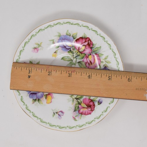 Rosina Queens Untertasse Bone China Special Flowers Sweet Pea April England Floral - Bild 10 von 10