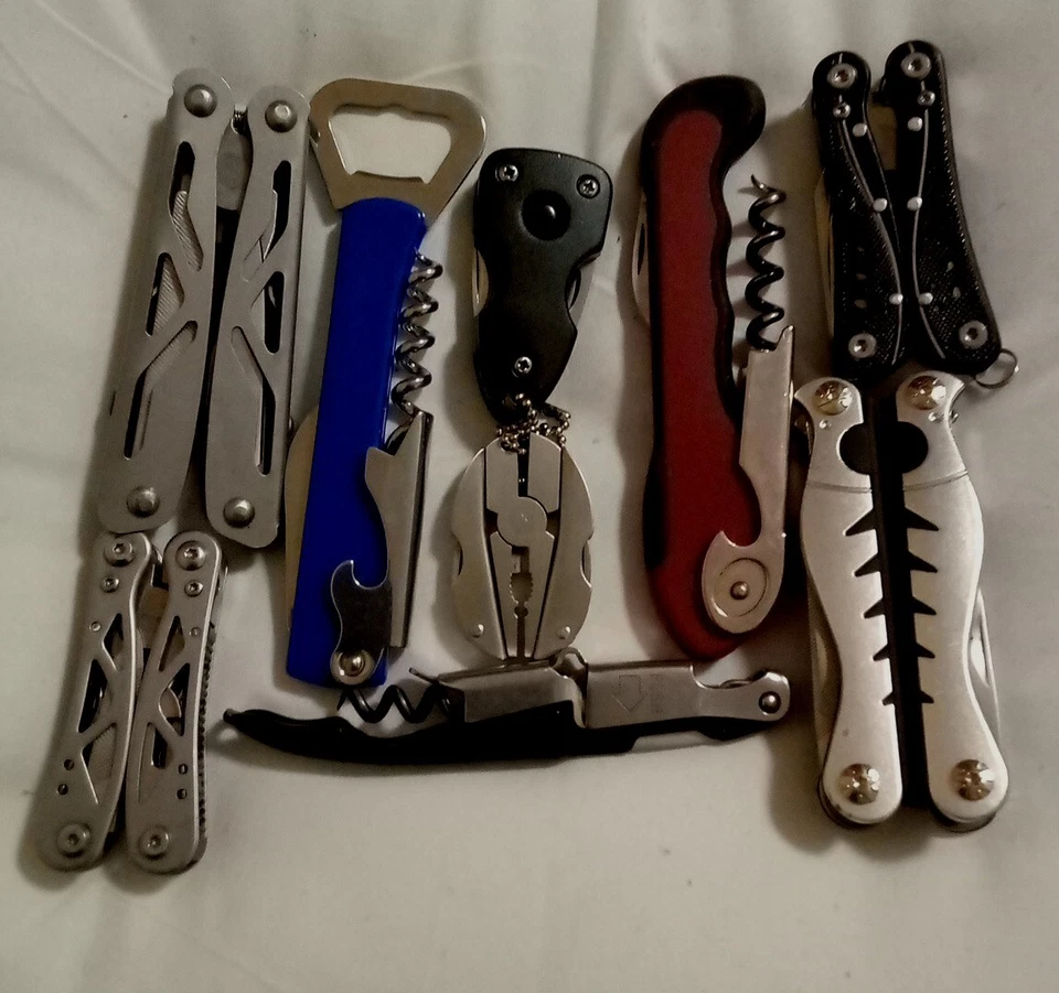 6 Piece Multi-Tool Bulk Lot, Winchester Sheffield Kobalt Schrade, functional - Image 2 of 4