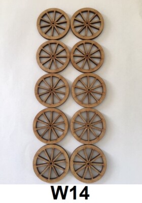 10 X ALTE WAGENRÄDER 100 MM LASERGESCHNITTEN HOLZ MDF BASTELN FORMEN RAD DEKORATION