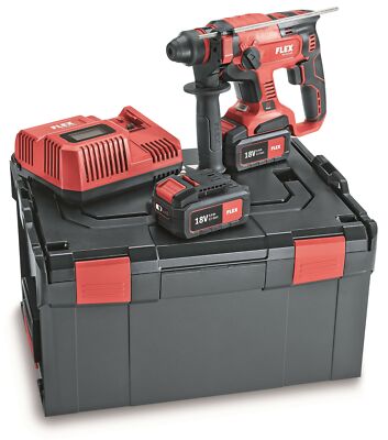 Flex Akku-Kombi-Bohrhammer CHE 18.0-EC + 2x Akku AP 18V 5.0 Ah + Ladegerät 