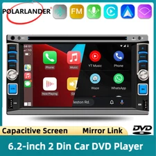2 Din 6.2" Car Stereo Radio Touch Screen CD DVD Player Apple Carplay Bluetooth