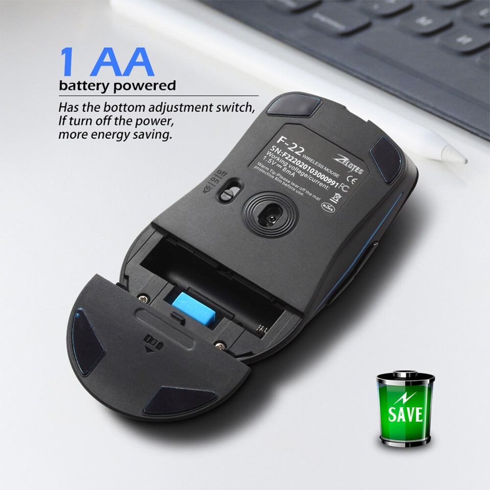 2.4 GHz Wireless Gaming Mouse 6 Buttons Gamer Mouse 3200 DPI Computer ...