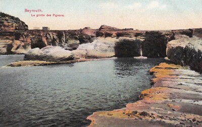 Lebanon Old Postcard Beirut Beyrouth, Le grotte des Pigeons 1910s
