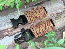 20 22 mm Desert Camo Adjustable Survival Paracord Watch Band Fits 7"- 8" Wrist