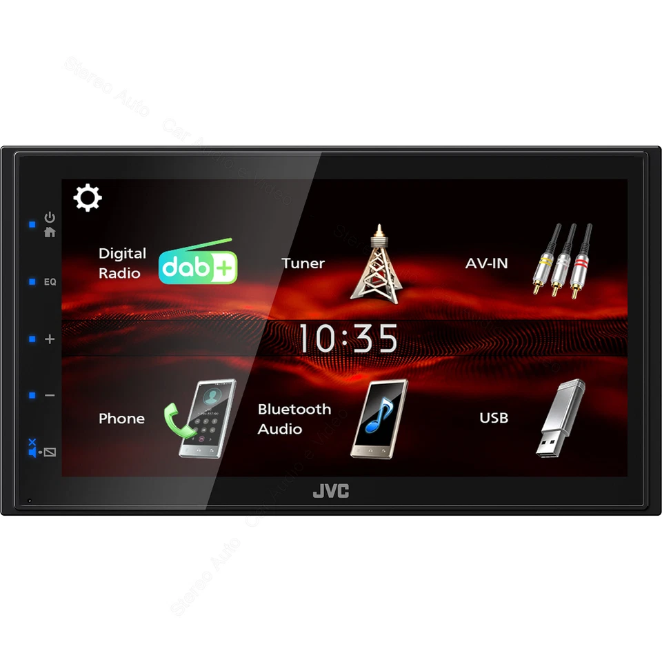 Autoradio Monitor 2 din Schermo Touch DAB Bluetooth USB Aux-In 3 RCA Retrocamera - Immagine 4 di 4