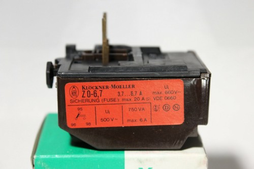 New EATON KLOCKNER MOELLER Z0-6,7 THERMAL OVERLOAD RELAY 3.7-6.7A, scruffy boxes - Picture 2 of 7