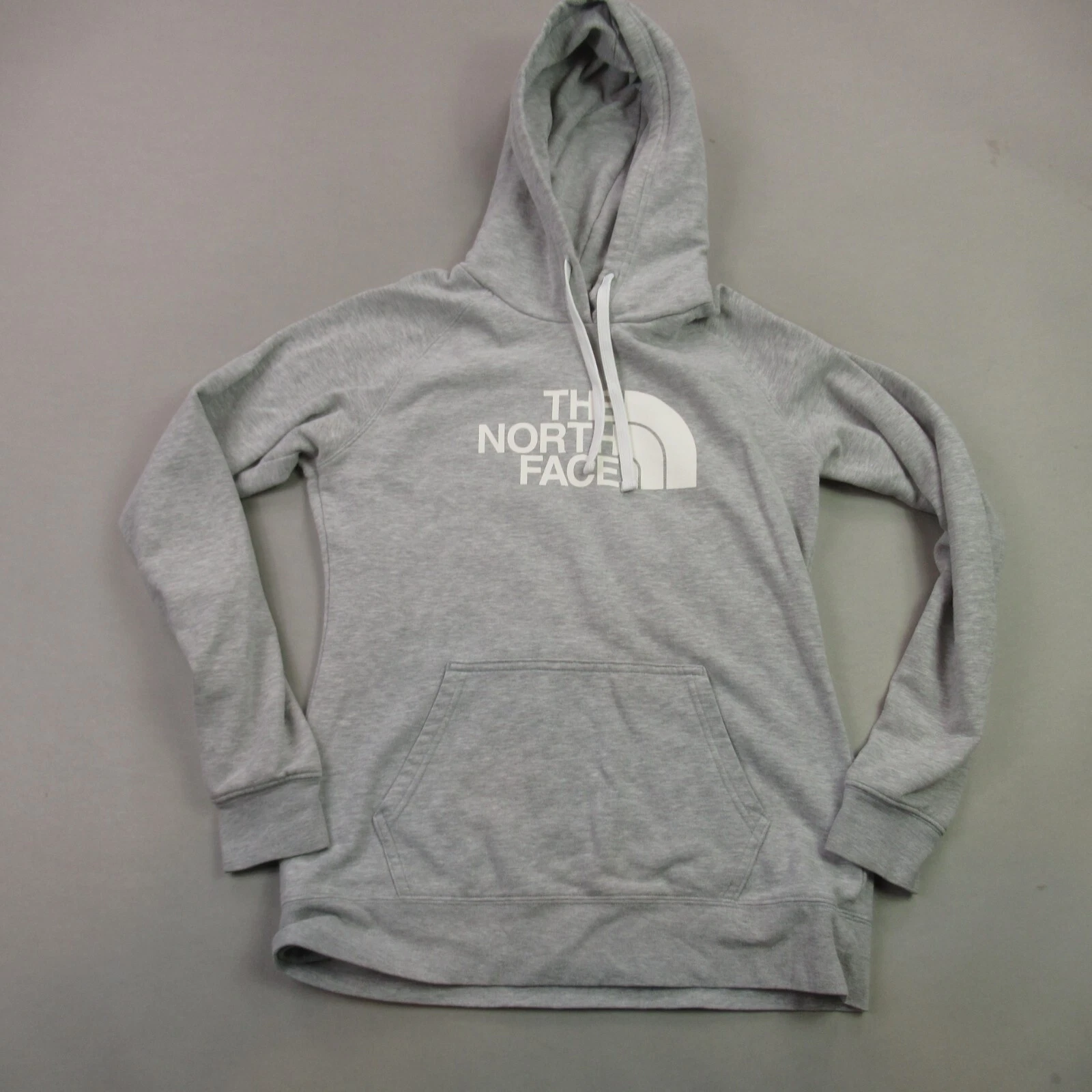 North Face Hoodie Womens Small Long Sleeve Lightweight Pullover Pockets Gray